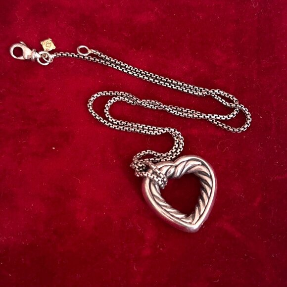 David Yurman Heart Necklace with 18K Gold Accents in Sterling Silver - Picture 8 of 13